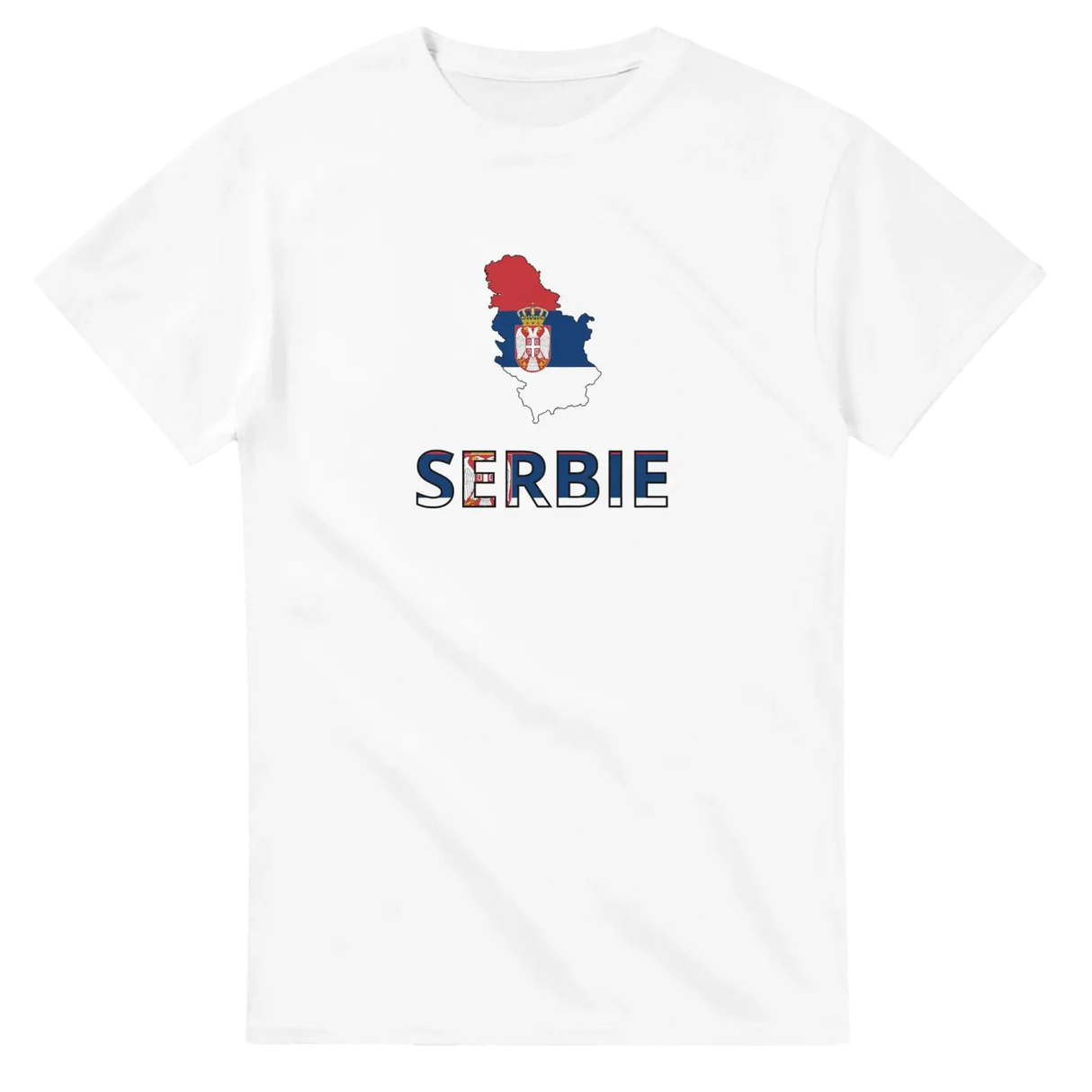 T-shirt drapeau serbie en carte - pixelforma