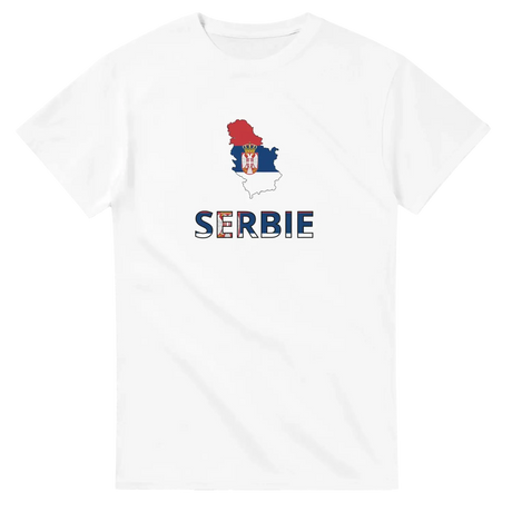 T-shirt drapeau serbie en carte - pixelforma