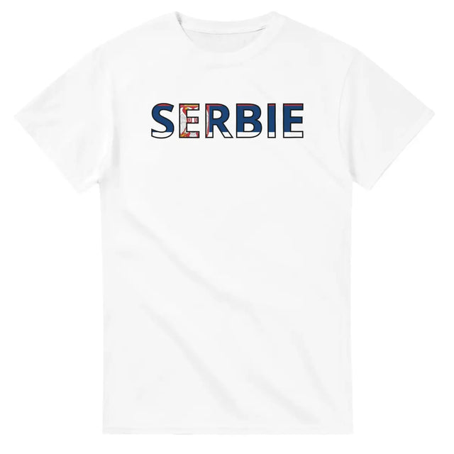 T-shirt Drapeau Serbie en écriture - Pixelforma 