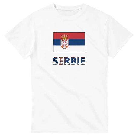 T-shirt drapeau serbie en texte - pixelforma