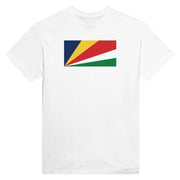 T-shirt drapeau seychelles coton mélangé imprimé élégant