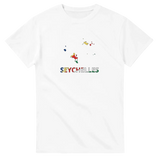 T-shirt drapeau seychelles en carte - pixelforma