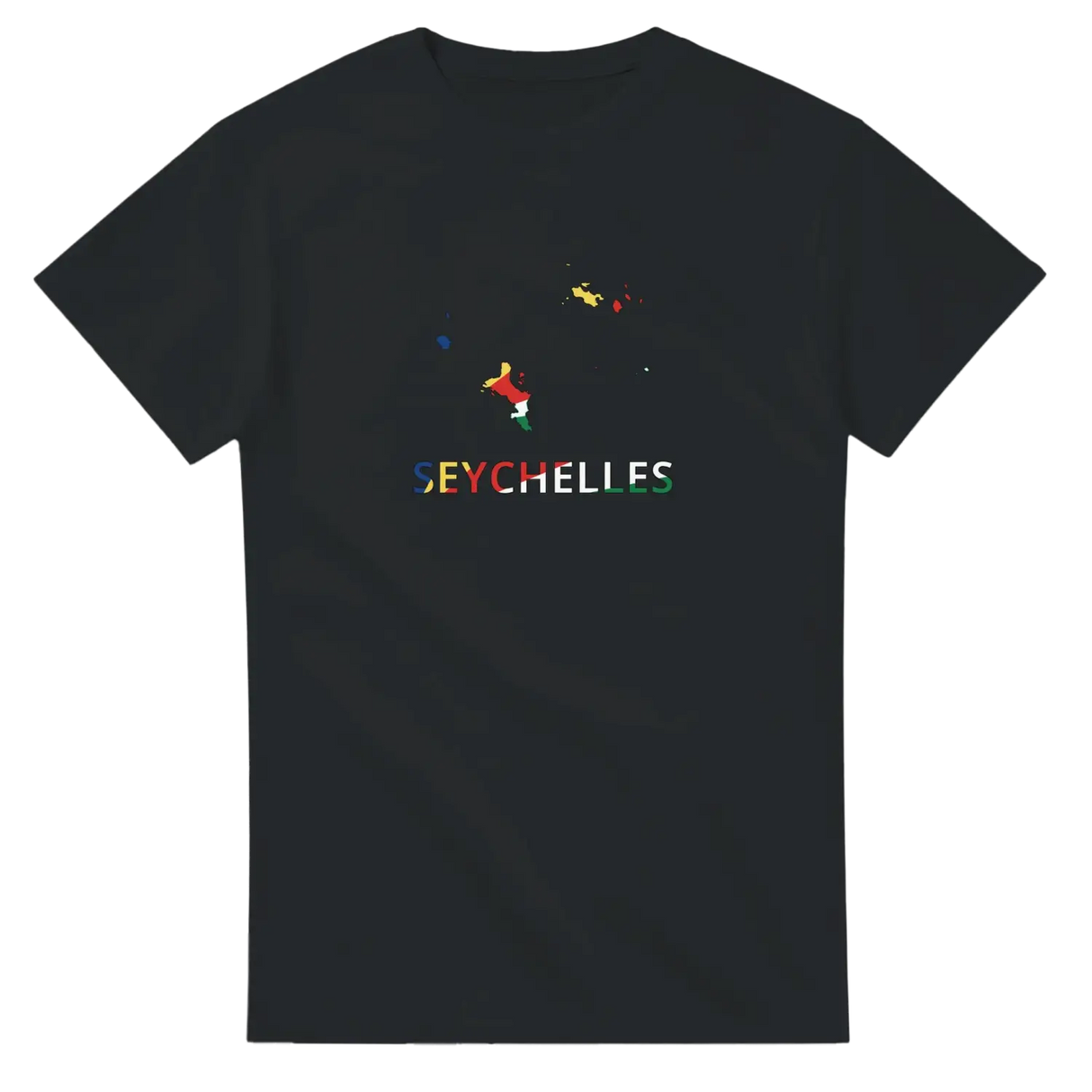 T-shirt drapeau seychelles en carte - pixelforma