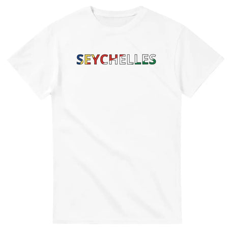 T-shirt Drapeau Seychelles en écriture - Pixelforma 