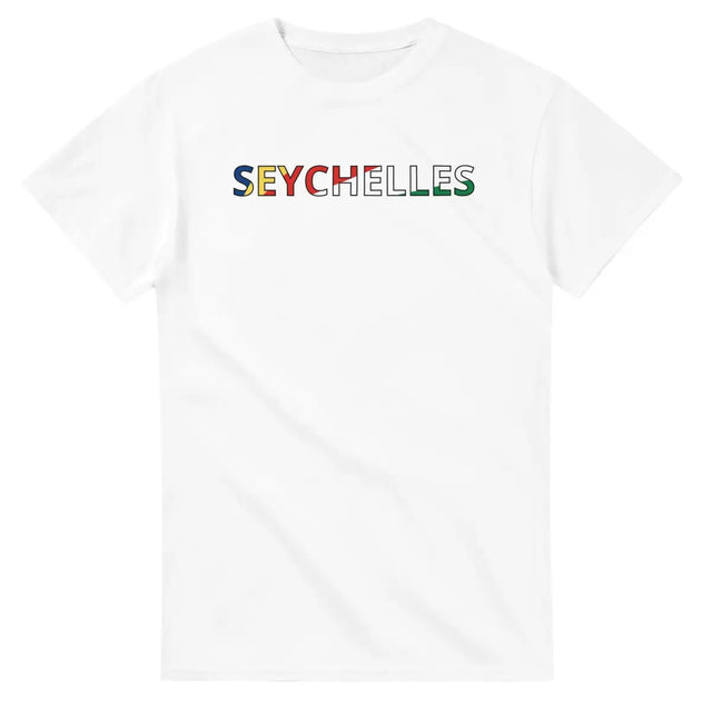 T-shirt Drapeau Seychelles en écriture - Pixelforma 