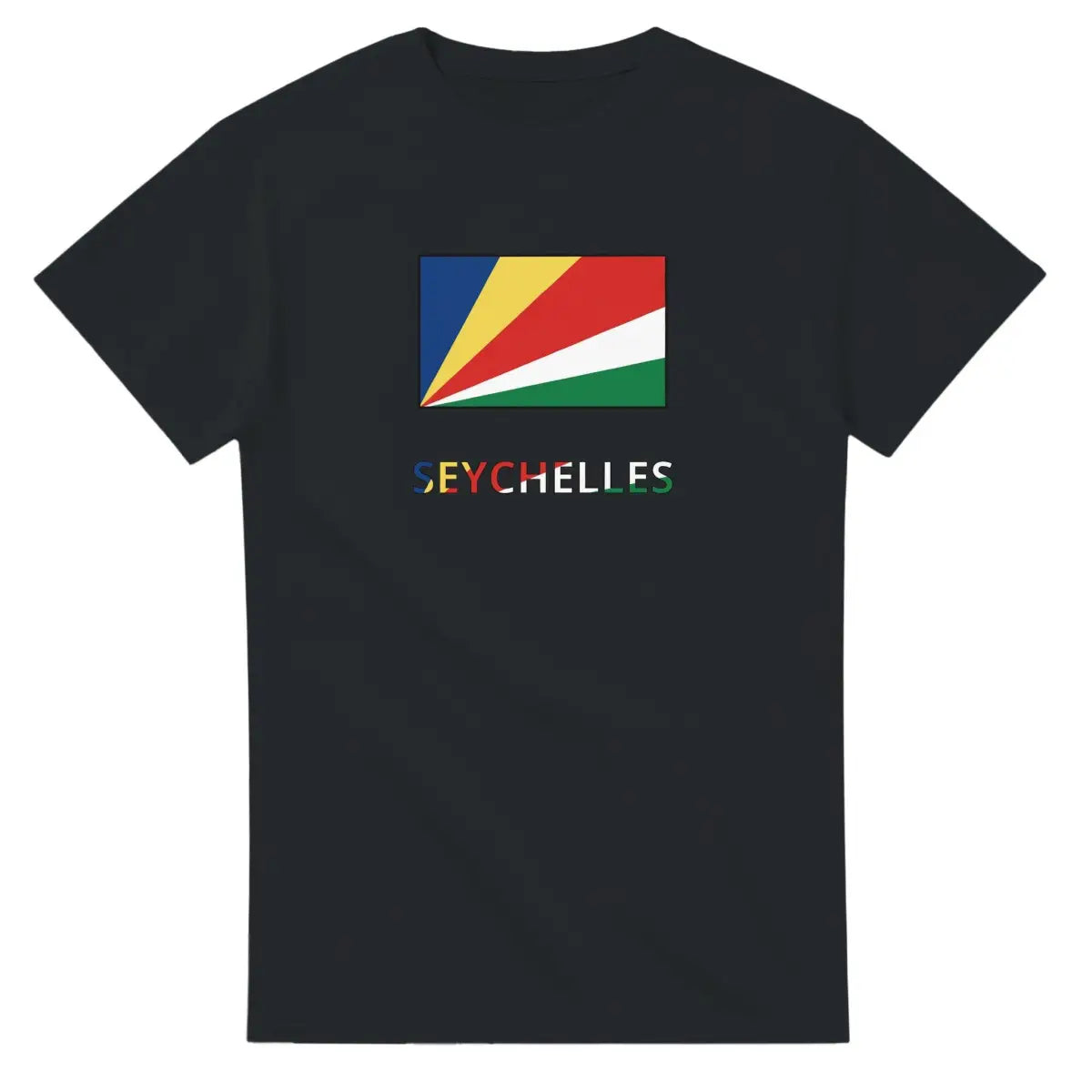 T-shirt Drapeau Seychelles en texte - Pixelforma 