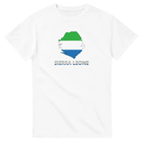 T-shirt drapeau sierra leone en carte - pixelforma