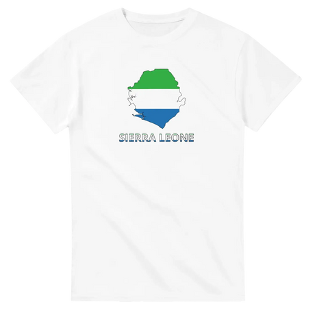 T-shirt drapeau sierra leone en carte - pixelforma