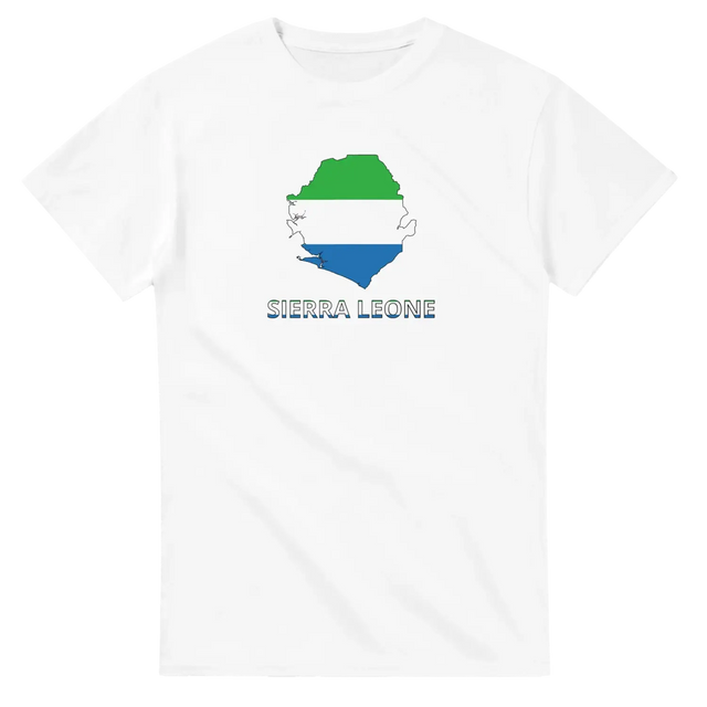 T-shirt drapeau sierra leone en carte - pixelforma