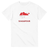 T-shirt drapeau singapour en carte - pixelforma