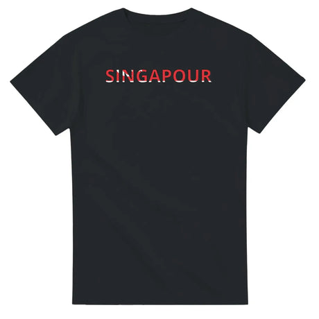 T-shirt drapeau singapour en écriture - pixelforma