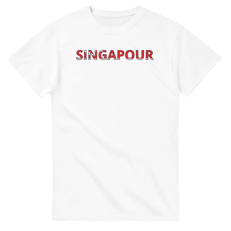 T-shirt drapeau singapour en écriture - pixelforma