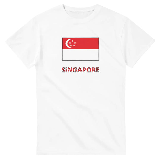 T-shirt drapeau singapour texte - pixelforma