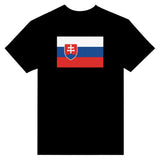 T-shirt drapeau slovaquie coton mélangé brodé manches longues