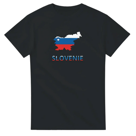 T-shirt drapeau slovénie en carte - pixelforma