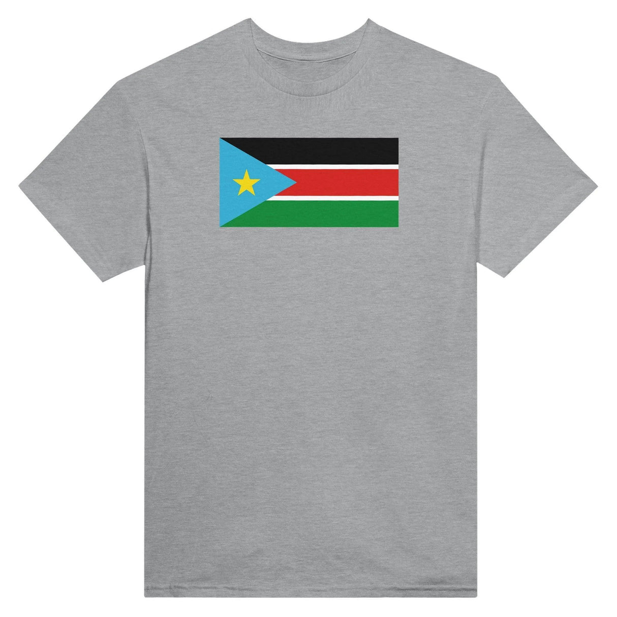 T-shirt drapeau soudan du sud brodé coton épais mélangé