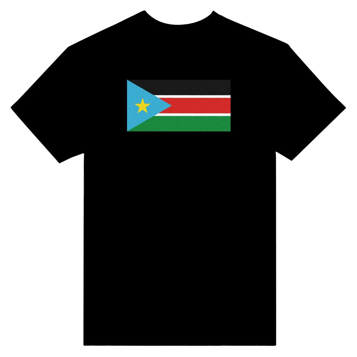 T-shirt drapeau soudan du sud brodé coton épais mélangé