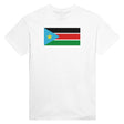 T-shirt drapeau soudan du sud brodé coton épais mélangé
