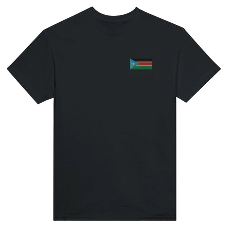 T-shirt drapeau soudan du sud broderie couleur coton épais