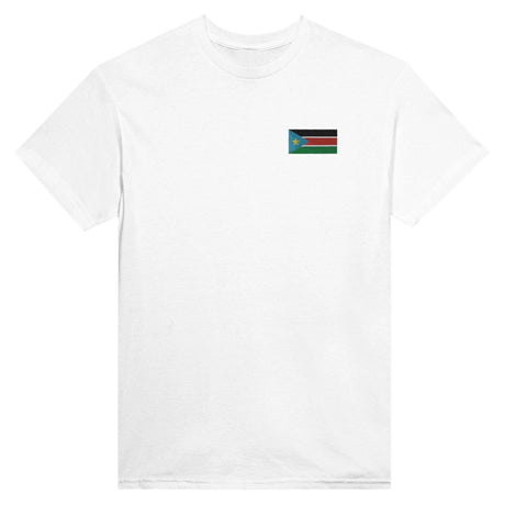 T-shirt drapeau soudan du sud broderie couleur coton épais