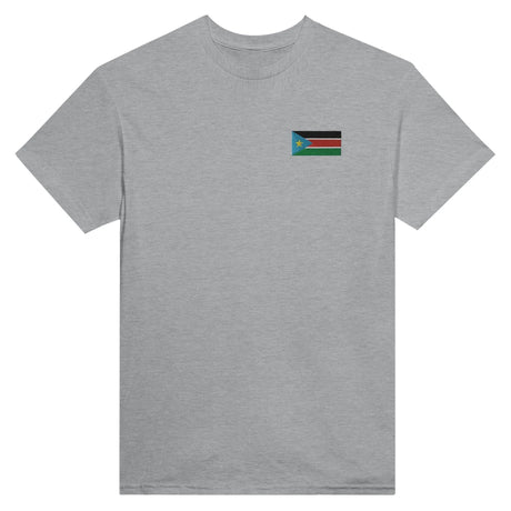 T-shirt drapeau soudan du sud broderie couleur coton épais