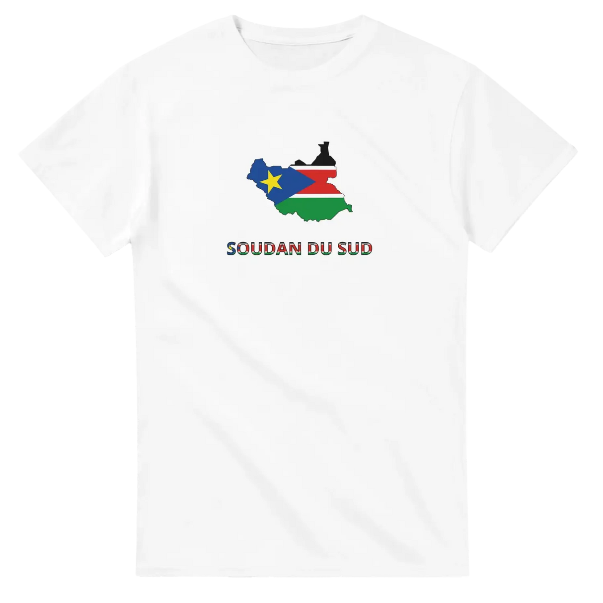 T-shirt drapeau soudan du sud en carte - pixelforma