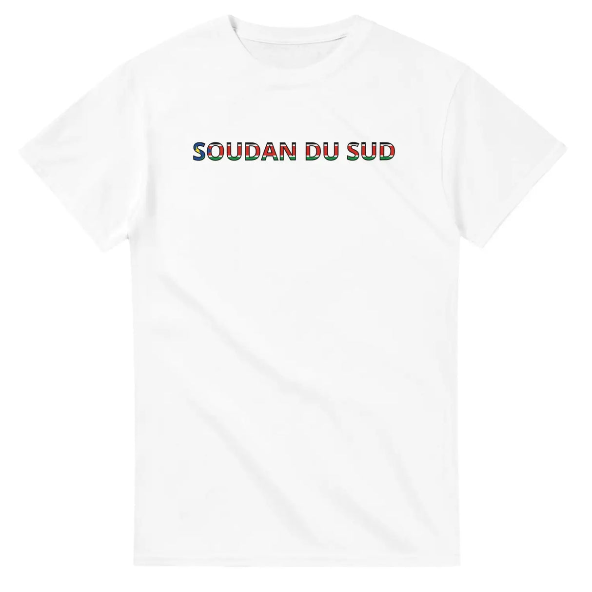 T-shirt drapeau soudan du sud en écriture - pixelforma