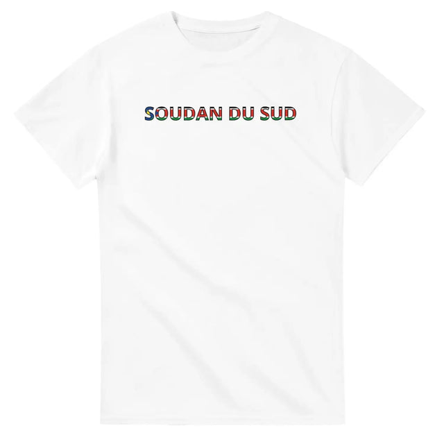 T-shirt drapeau soudan du sud en écriture - pixelforma