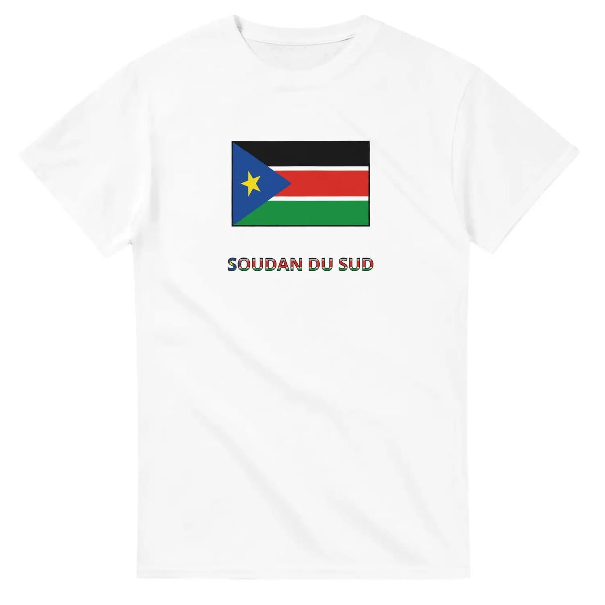 T-shirt drapeau soudan du sud en texte - pixelforma