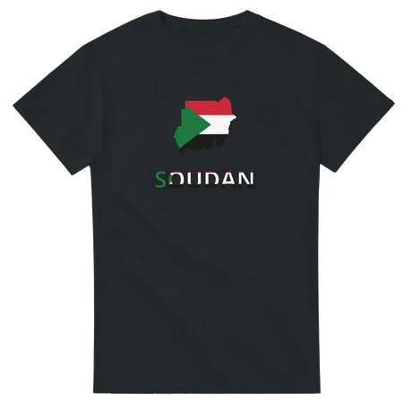 T-shirt drapeau soudan en carte - pixelforma