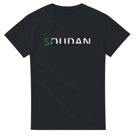 T-shirt drapeau soudan en écriture - pixelforma