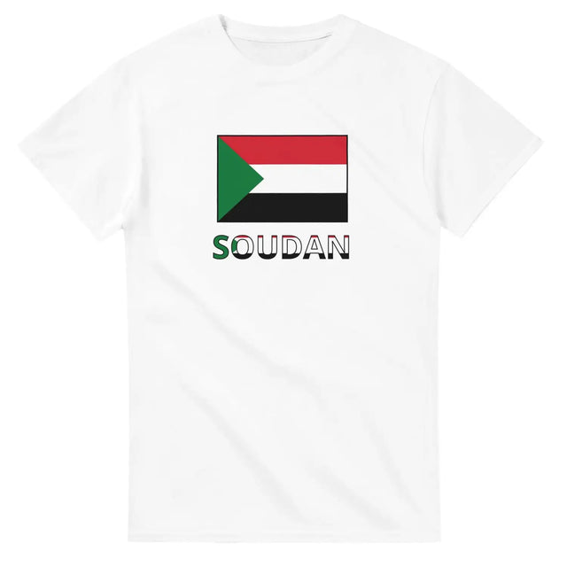 T-shirt drapeau soudan en texte - pixelforma