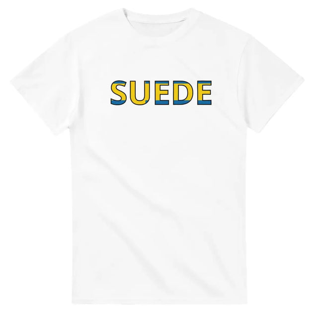 T-shirt Drapeau Suède en écriture - Pixelforma 