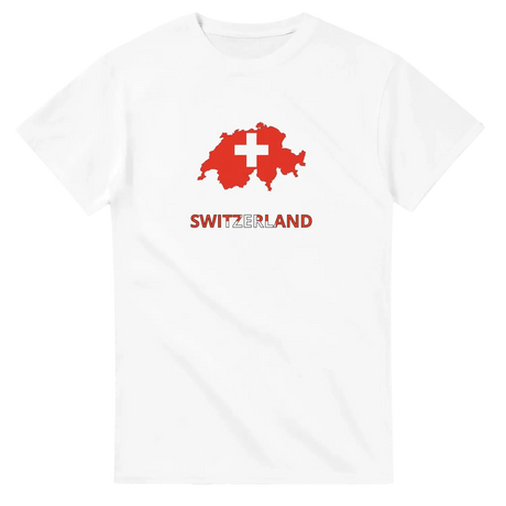 T-shirt drapeau suisse carte - pixelforma