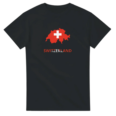 T-shirt drapeau suisse carte - pixelforma