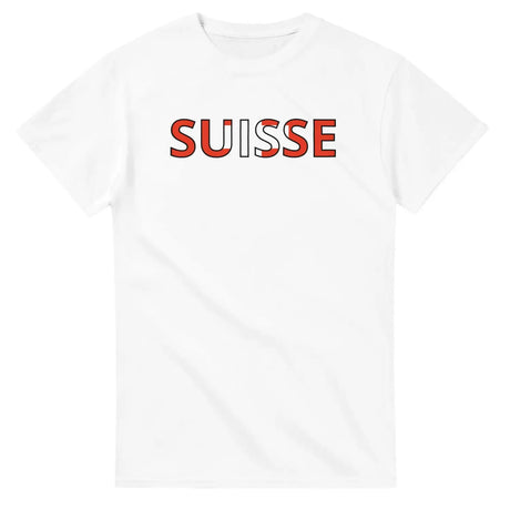 T-shirt drapeau suisse en écriture - pixelforma