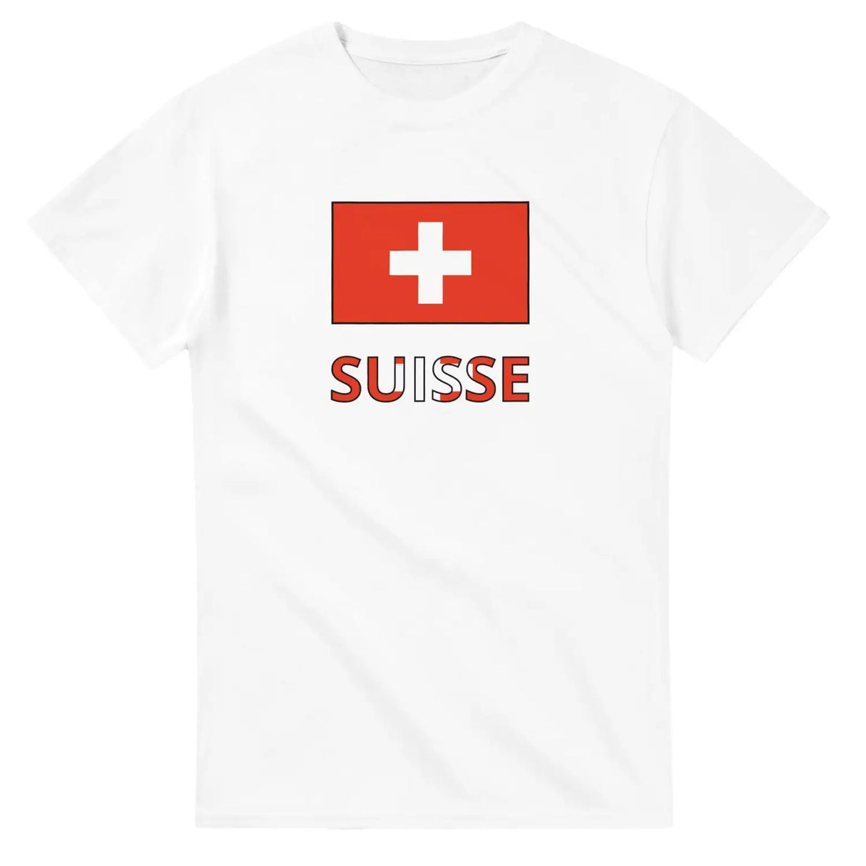 T-shirt drapeau suisse en texte - pixelforma