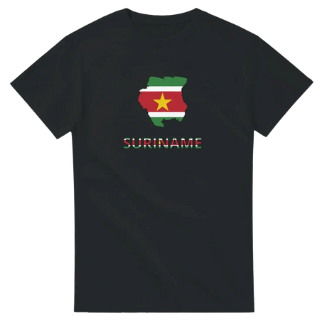 T-shirt drapeau suriname en carte - pixelforma