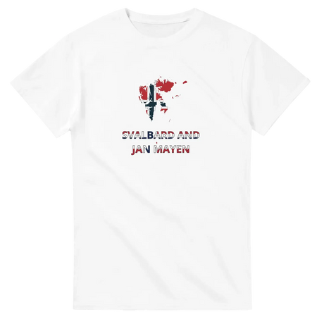 T-shirt drapeau svalbard et jan mayen carte - pixelforma