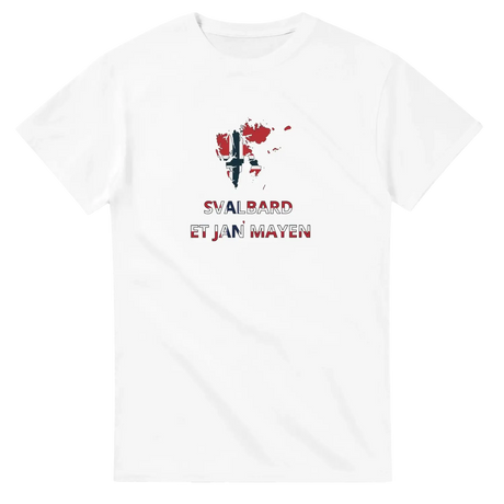 T-shirt drapeau svalbard et jan mayen en carte - pixelforma