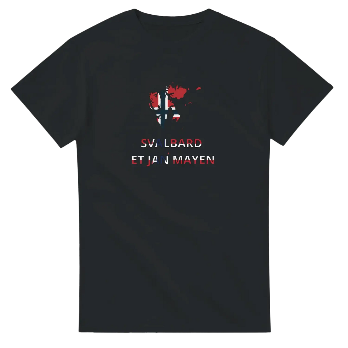 T-shirt drapeau svalbard et jan mayen en carte - pixelforma