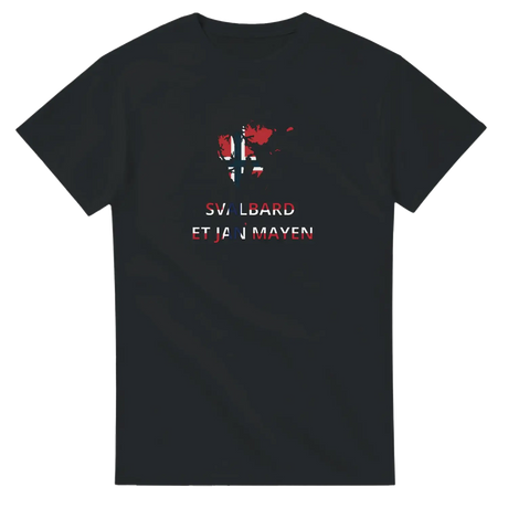 T-shirt drapeau svalbard et jan mayen en carte - pixelforma