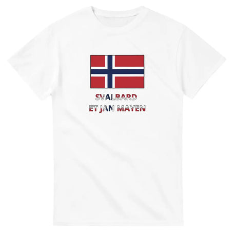 T-shirt Drapeau Svalbard et Jan Mayen en texte - Pixelforma 