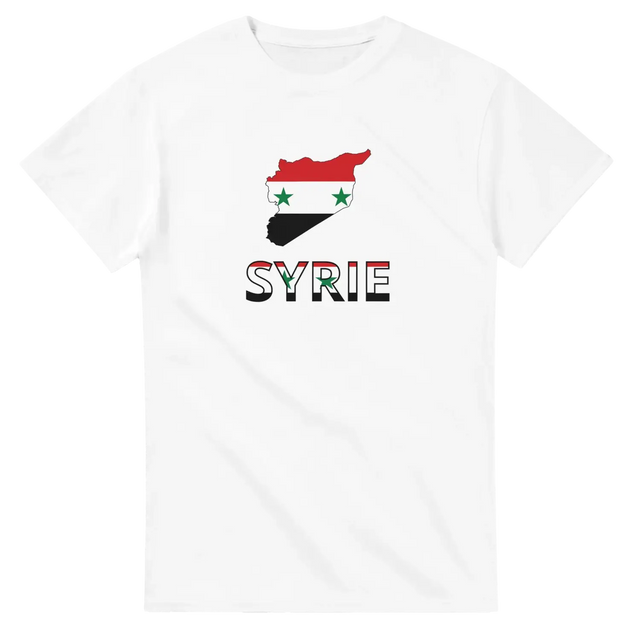 T-shirt drapeau syrie en carte - pixelforma