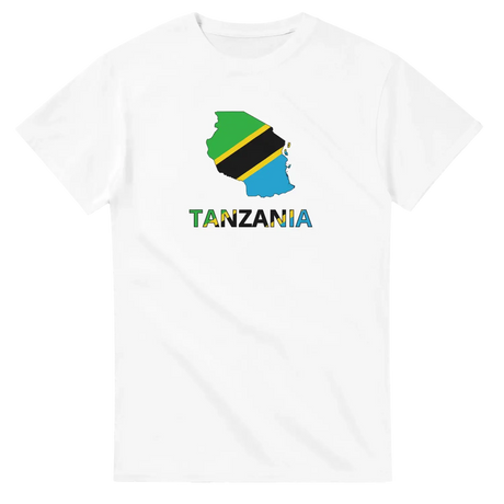 T-shirt drapeau tanzanie carte - pixelforma