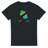 T-shirt drapeau tanzanie en carte - pixelforma