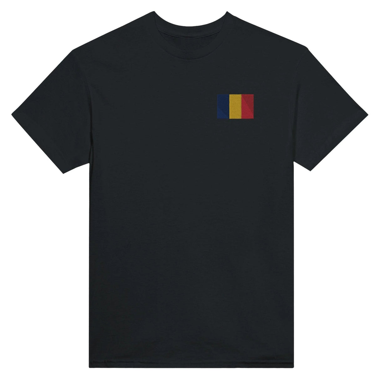 T-shirt drapeau tchad brodé en coton mélangé élégant