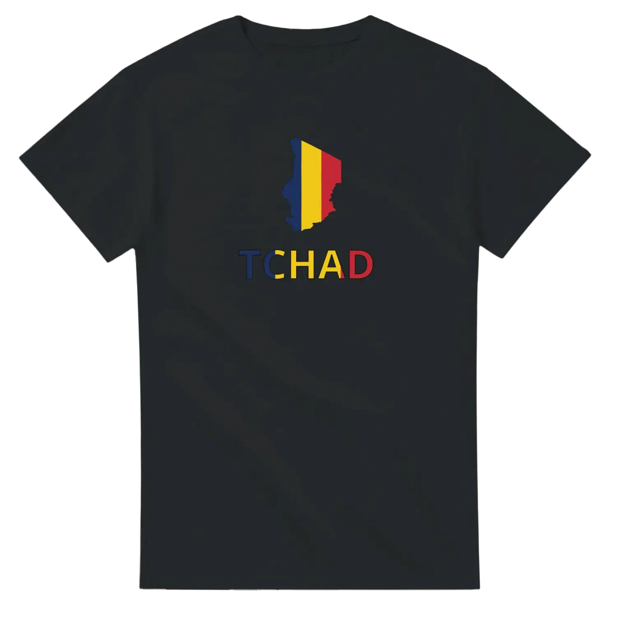 T-shirt drapeau tchad en carte - pixelforma