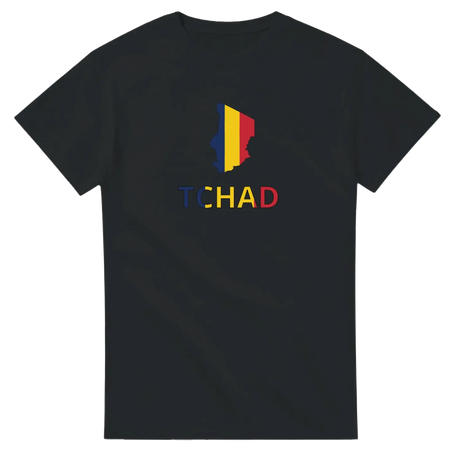 T-shirt drapeau tchad en carte - pixelforma