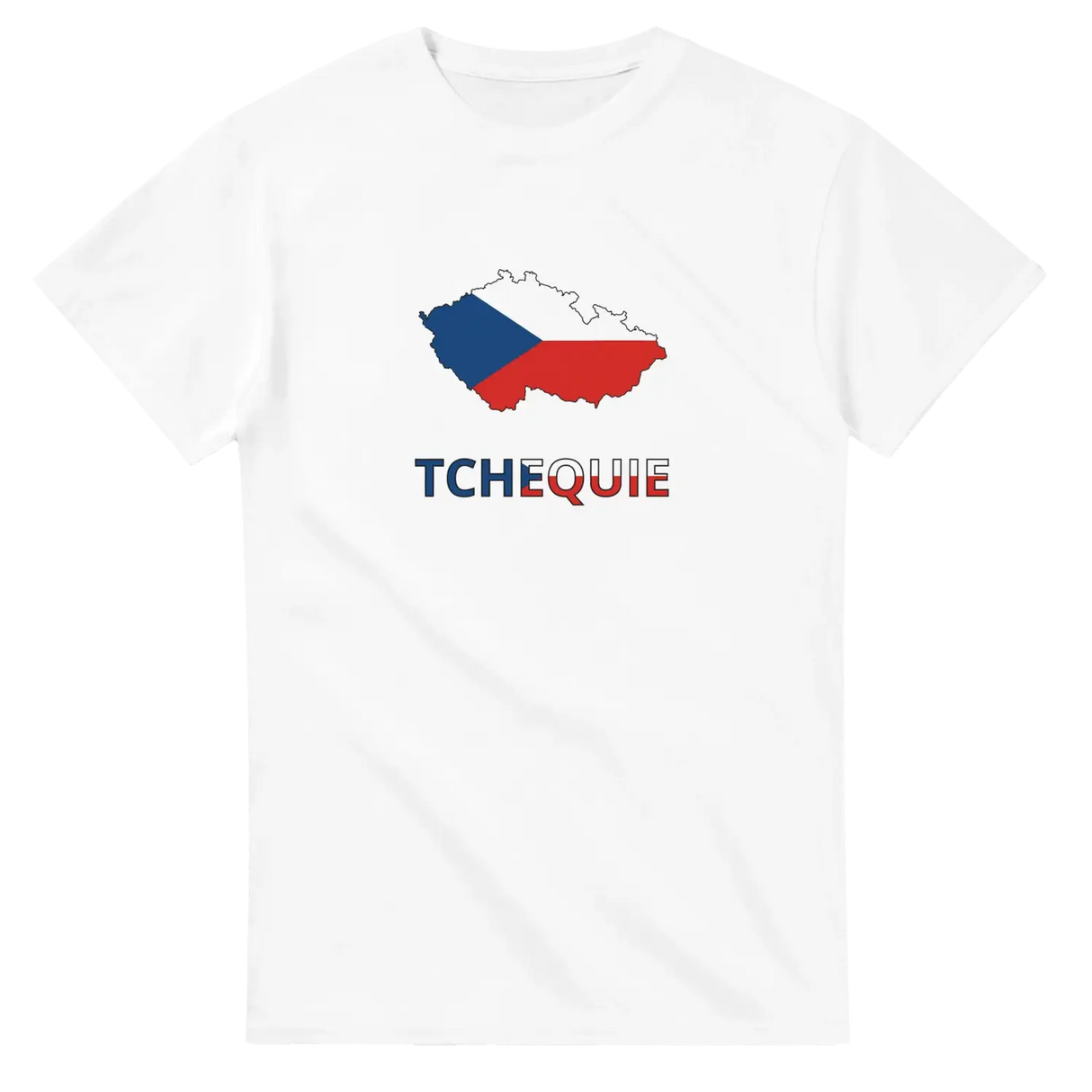 T-shirt drapeau tchéquie en carte - pixelforma